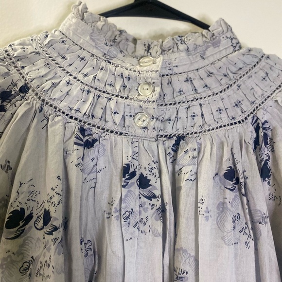 H&M Blue Puff Sleeve Smocked Mini Dress - Picture 5 of 10